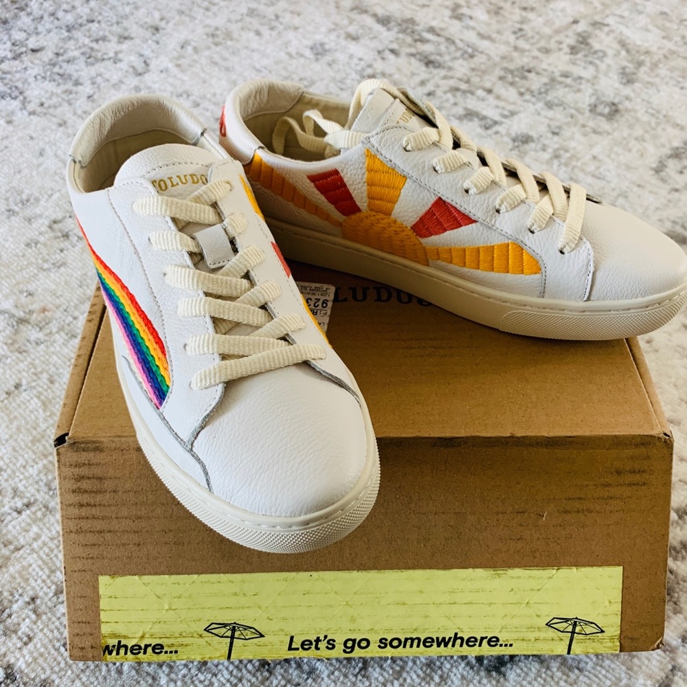 Soludos Rainbow Wave Leather Sneakers